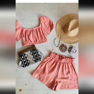 Coral linen set